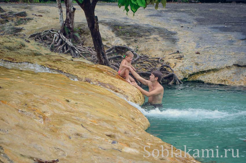 Hot Springs Waterfal (Ron Waterfall) и Emerald pool (Crystal pond, Sa Morakot) в Краби