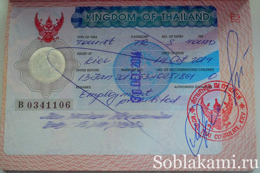 виза в Таиланд, фото